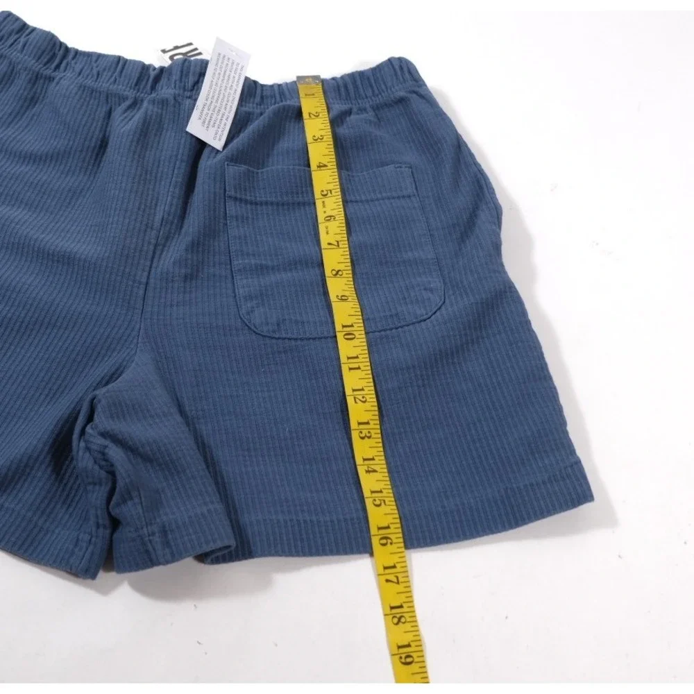 Standard Cloth Shorts Mens M Blue Ribbed Knit Elastic Waist Casual